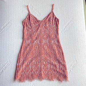 Express Pink Lace Cocktail Dress